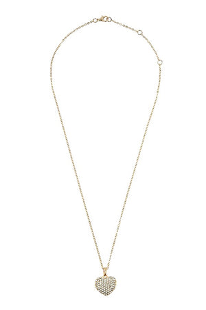 Rhinestone Pave Heart Pendant Necklace