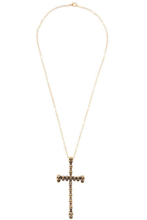 Skeleton Cross Pendant Necklace