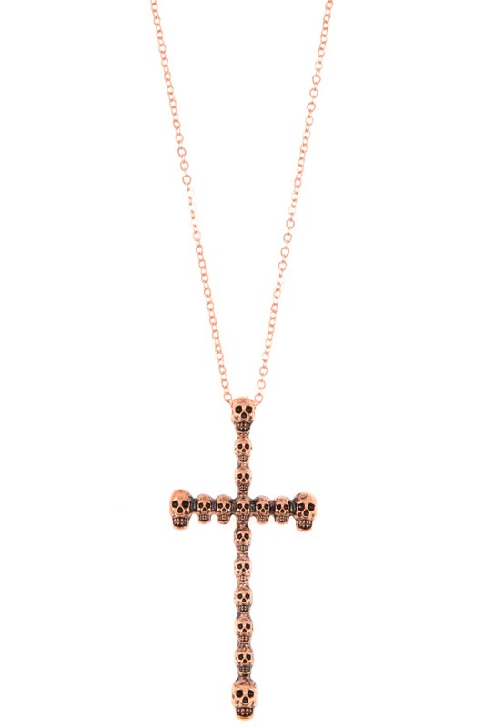 Skeleton Cross Pendant Necklace