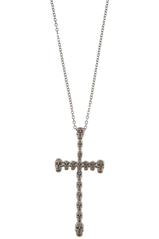 Skeleton Cross Pendant Necklace