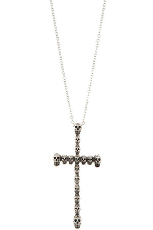 Skeleton Cross Pendant Necklace