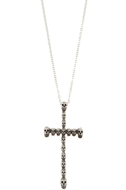 Skeleton Cross Pendant Necklace