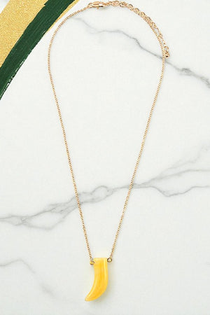 HORN GEM PENDANT NECKLACE