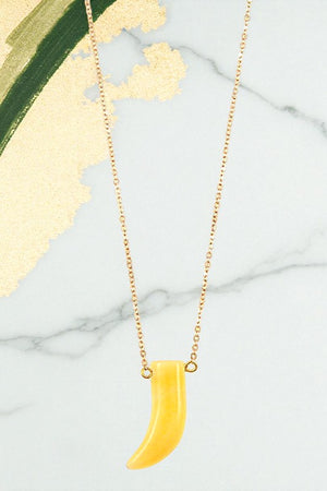 HORN GEM PENDANT NECKLACE