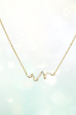 TWISTED CZ STONE SWIRL PENDANT NECKLACE