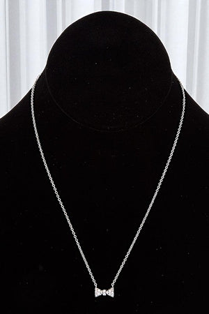 CZ STONE BOW PENDANT NECKLACE