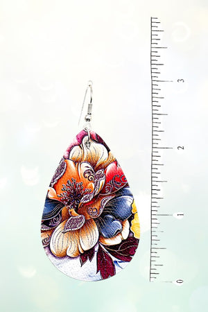 MIX FLORAL PRINT TEARDROP EARRING