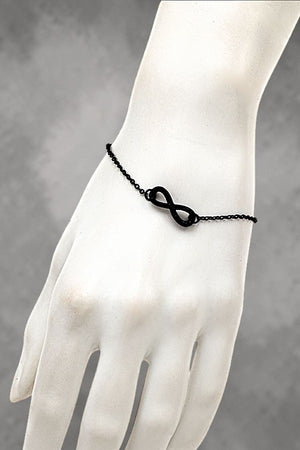 RHINESTONE PAVE INFINITY CHARM DELICATE CHAIN BRACELET