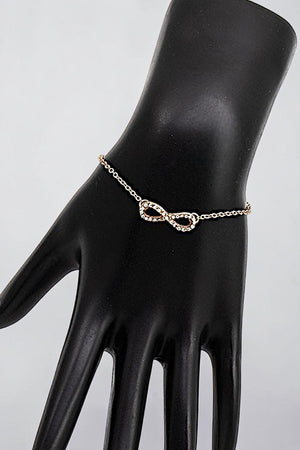 RHINESTONE PAVE INFINITY CHARM DELICATE CHAIN BRACELET