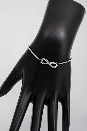 RHINESTONE PAVE INFINITY CHARM DELICATE CHAIN BRACELET