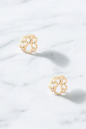 MONOGRAM POST EARRING