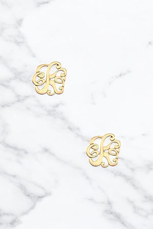 MONOGRAM POST EARRING