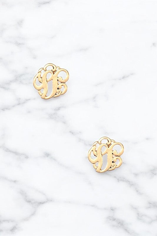 MONOGRAM POST EARRING