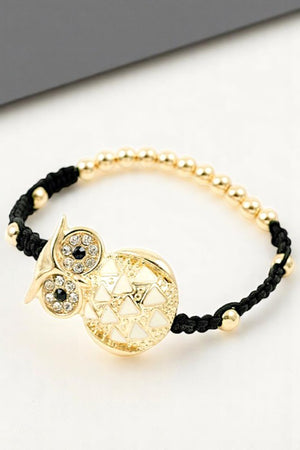 GEM ACCENT OWL BEADED BRACELET