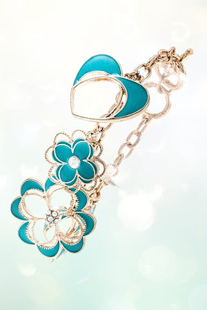 FLORAL CUT OUT DANGLE CHAIN BRACELET