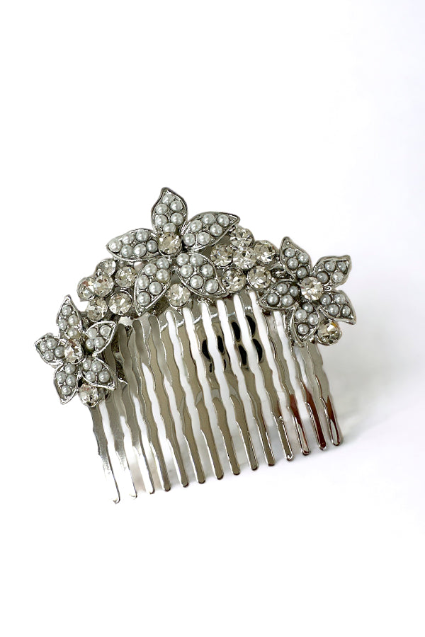 Triple Floral Gem Hair Comb insert