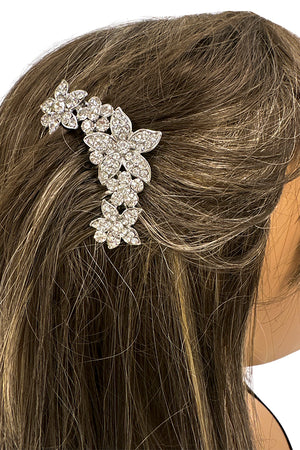 Triple Floral Gem Hair Comb insert