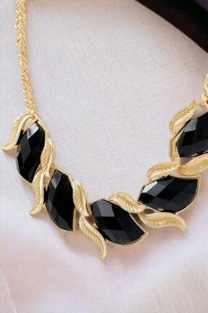 Faceted Acrylic Leaf Accent Necklace Set