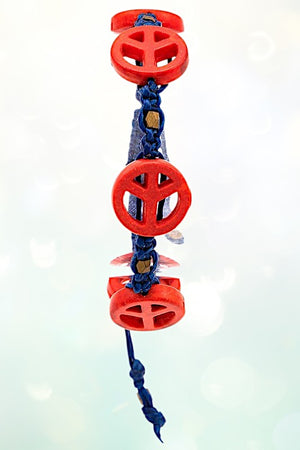 PEACE SIGN LINK CORD BRACELET