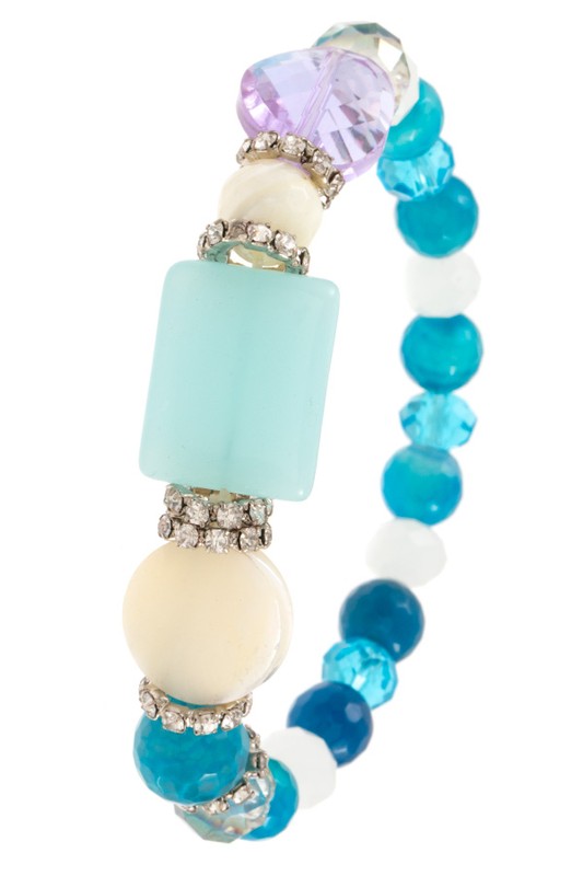 Crystal Stone Beads Stretch Bracelet