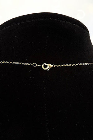 CZ GEMSTONE PAVE CHEVRON V PENDANT NECKLACE