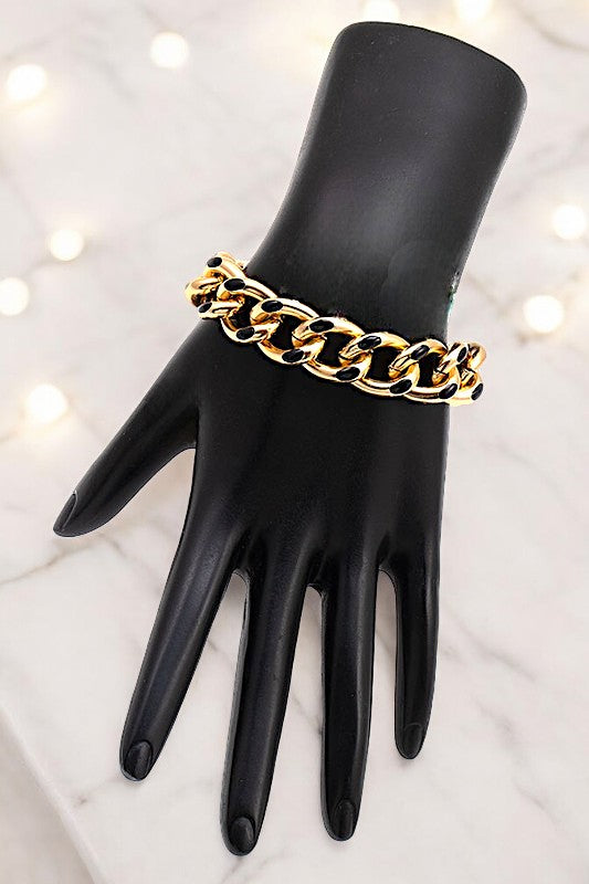 COLOR POP EDGED CHAIN BRACELET