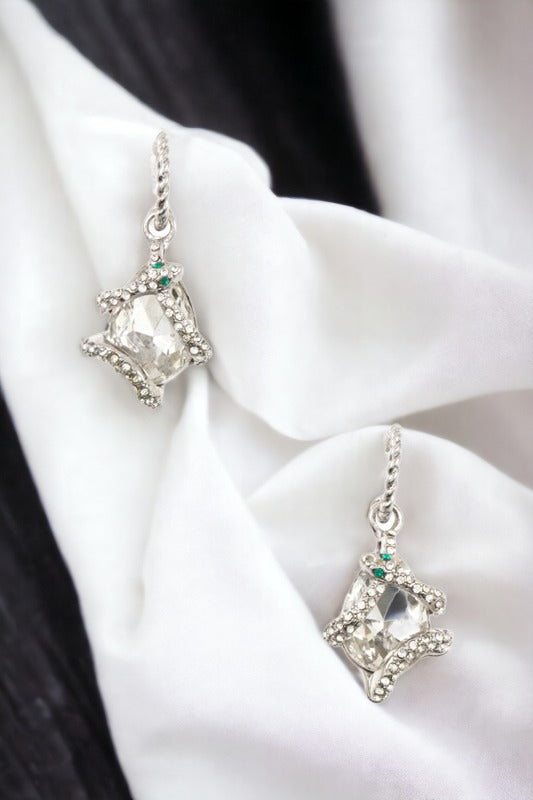 Faceted Framed Crystal Dangle Earring