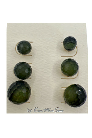 Faceted Orb Post Earring Set