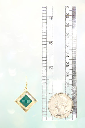 SQUARE FRAMED GEMSTONE LINK BIB NECKLACE SET