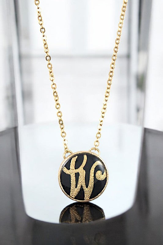 Epoxy Monogram Pendant Necklace