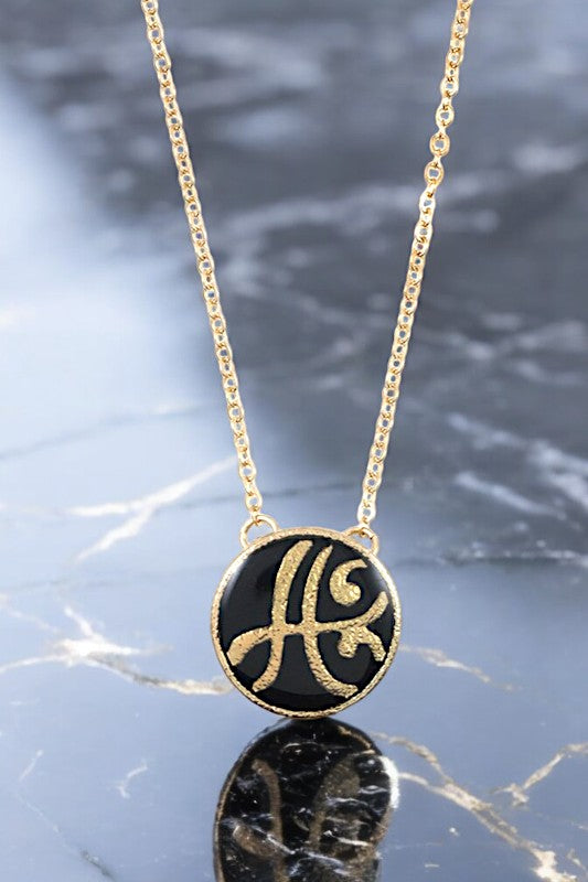 Epoxy Monogram Pendant Necklace