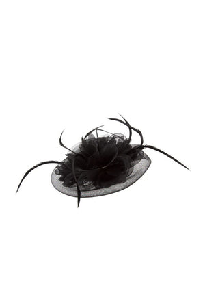 FLORAL FISHNET HAIR CLIP FASCINATOR