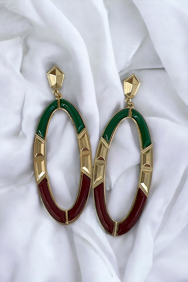 Multi Tone Oversize Teardrop Earring