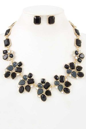 Framed Stone Statement Necklace Set