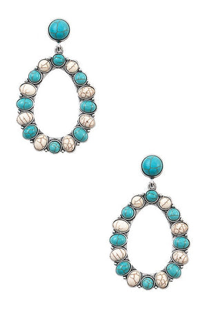 GEMSTONE PAVE DANGLE EARRING