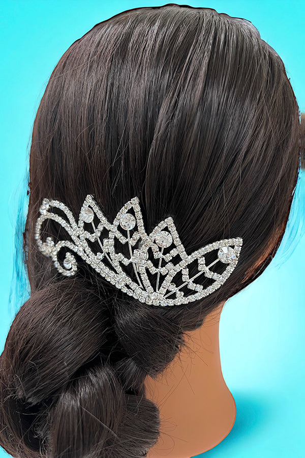 Rhinestone Swirl Detail Hair Comb