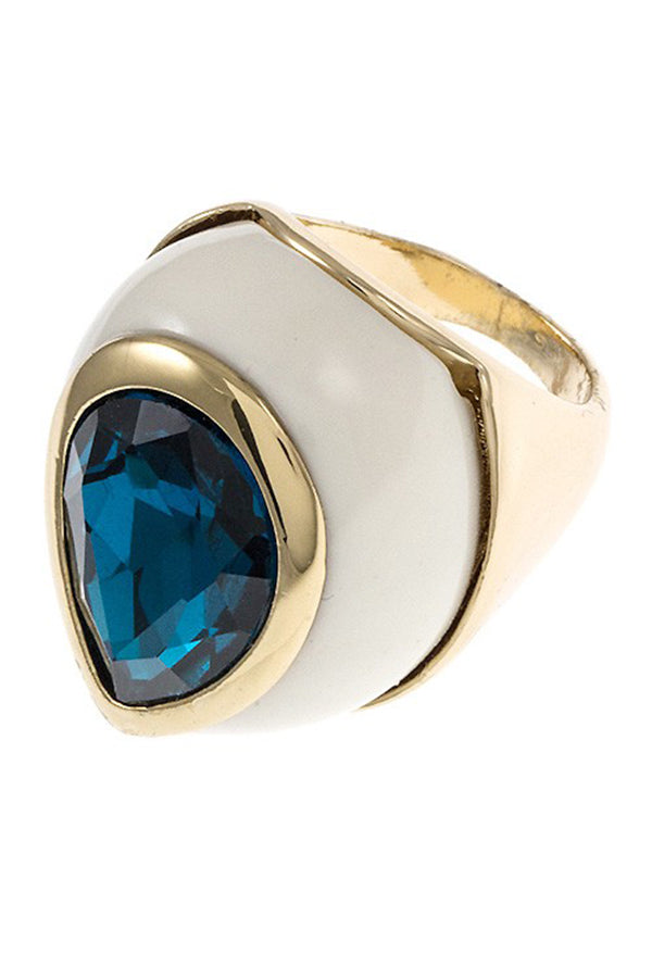 Faceted Stone Accent Ring