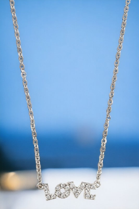 Cubic Zirconia LOVE Pendant Necklace
