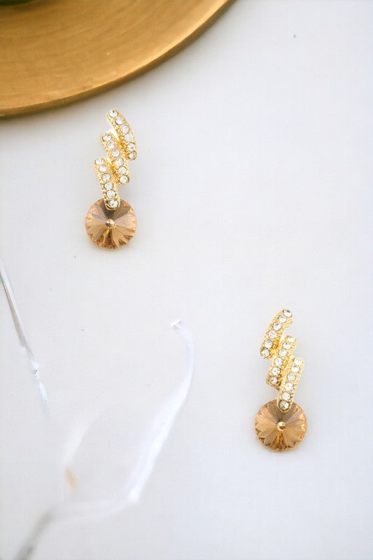 Rhinestone Pave Post Earring