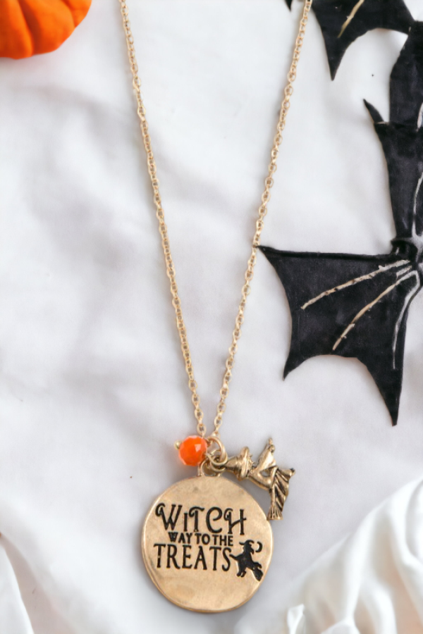 WITCH way for TREATS Disk Pendant Necklace Set