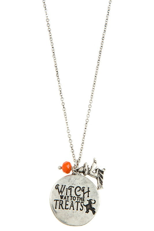 WITCH way for TREATS Disk Pendant Necklace Set