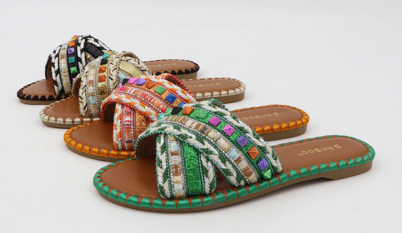 Fashionable Colorful Woven Flats