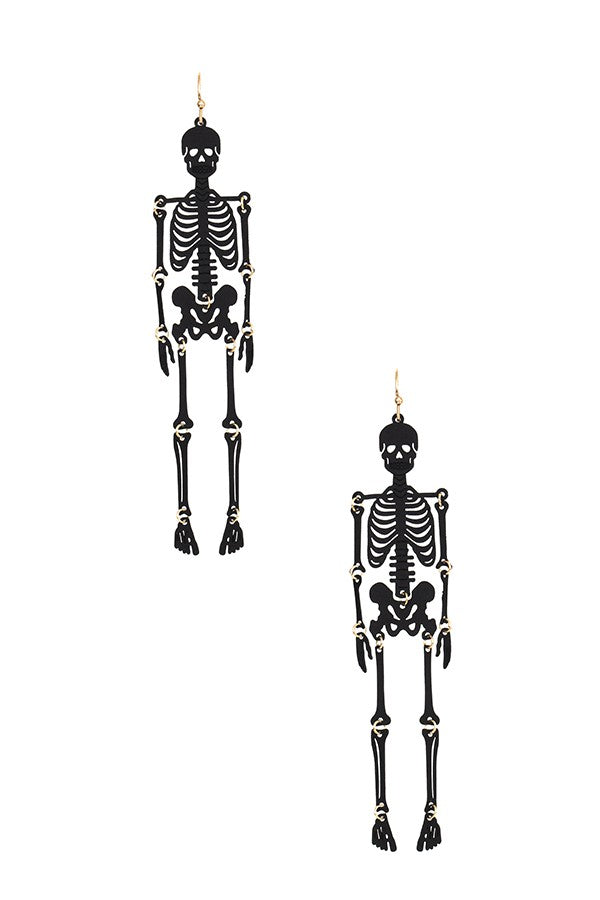 Oblong Skeleton Dangle Earring