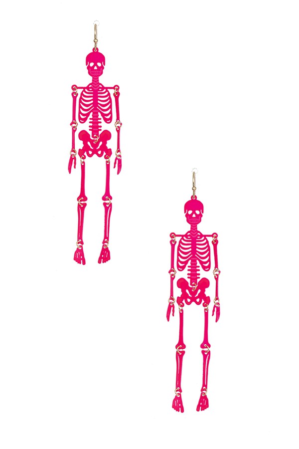 Oblong Skeleton Dangle Earring