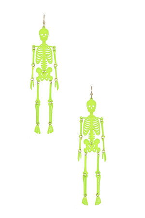 Oblong Skeleton Dangle Earring