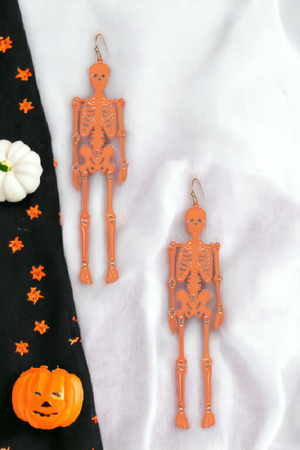 Oblong Skeleton Dangle Earring