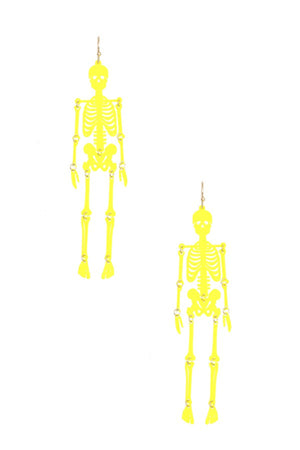 Oblong Skeleton Dangle Earring