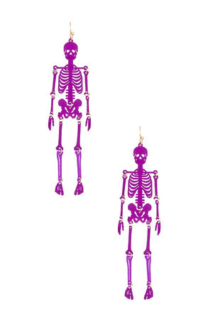 Oblong Skeleton Dangle Earring