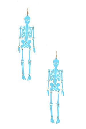 Oblong Skeleton Dangle Earring