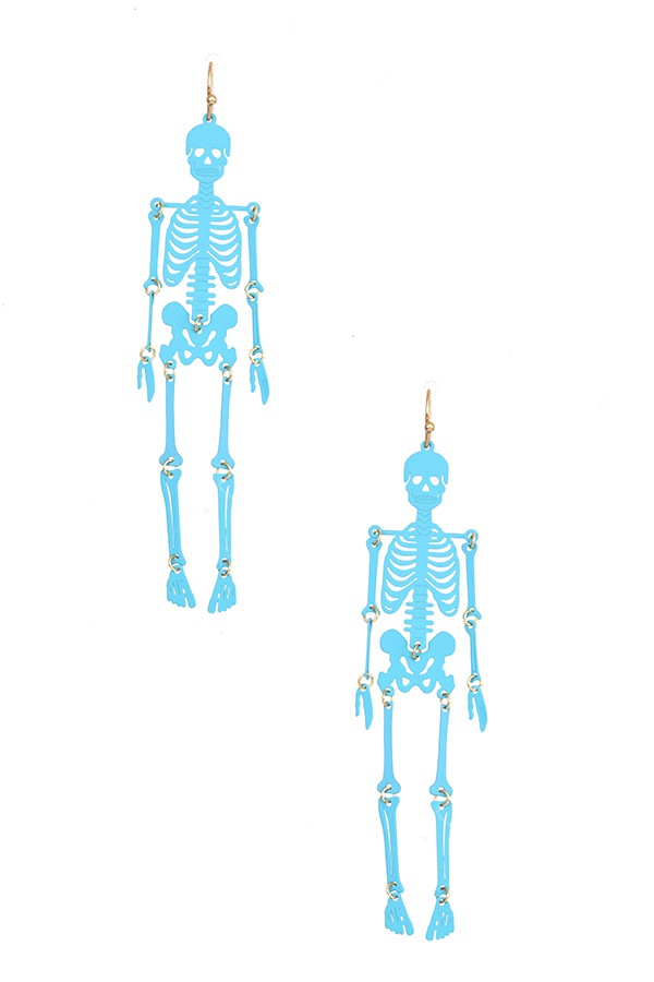 Oblong Skeleton Dangle Earring